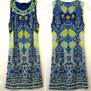 Hale Bob Sleeveless Colorful Boho Shift Lined Jersey Dress XS